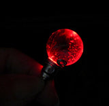 Red LED Light Up Quartz Crystal Ball Fire Elemental Pendant