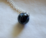 Antique Black and White Glass Swirl Marble Pendant