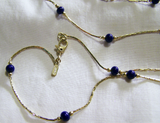 Vintage Monet Blue and Gold Necklace Bracelet Set