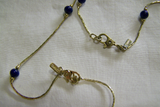 Vintage Monet Blue and Gold Necklace Bracelet Set