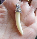 Mother of Pearl Natural Horn Cornicello Pendant Necklace