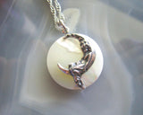 Mother of Pearl Moon Maiden Natural Pendant Necklace