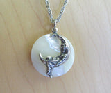 Mother of Pearl Moon Maiden Natural Pendant Necklace