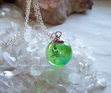 Mystic Green Aura Quartz Crystal Ball Pendant