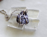 Mystic Merlinite Indigo Gabbro Natural Raw Natural Stone Pendant Necklace