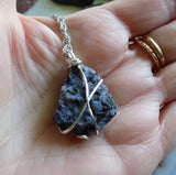 Mystic Merlinite Indigo Gabbro Natural Raw Natural Stone Pendant Necklace