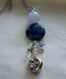 Night and Day Blue Celestial Sun and Moon Pendant