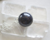 Night Stars Blue Galaxy Crystal Ball Pendant Necklace