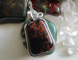 Mahogany Obsidian Natural Wire Wrapped Crystal Pendant Necklace