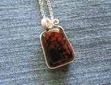 Mahogany Obsidian Natural Wire Wrapped Crystal Pendant Necklace