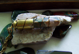 Rainforest Jasper Wire Wrapped Bullet Jewelry Pendant