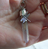 Opal Aura Mystic Quartz Dragonfly Bullet Jewelry Pendant