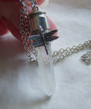 Opal Aura Mystic Quartz Dragonfly Bullet Jewelry Pendant