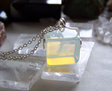 Opalite Iridescent Crystal Cube Pendant