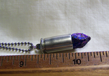 Iridescent Peacock Stone Bullet Jewelry Pendant