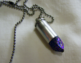 Iridescent Peacock Stone Bullet Jewelry Pendant