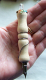 Natural Ash Wood Quartz Crystal Gemstone Dip Pen