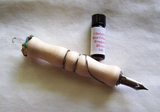 Natural Ash Wood Quartz Crystal Gemstone Dip Pen