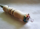 Natural Ash Wood Quartz Crystal Gemstone Dip Pen