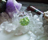 Peridot Gemstones Natural Crystal Ball Pendant Necklace