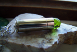 Spring Green Peridot Faceted Crystal Bullet Jewelry Pendant