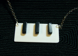 Black and White Vintage Piano Keys Jewelry Pendant