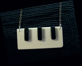 Black and White Vintage Piano Keys Jewelry Pendant