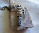 Pinolith Gemstone Silver Bullet Dagger Pendant