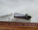 Geometric Gold Pyrite Silver Bullet Jewelry Pendant