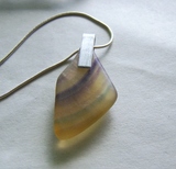 Rainbow Fluorite Polished Natural Gemstone Pendant