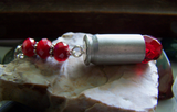 Red Crystal Fire Element Silver Bullet Jewelry Pendant