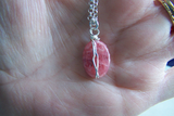 Rhodochrosite Polished Gemstone Wire Wrapped Pendant