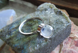 Crystal Ball Natural Tiny Quartz Sphere Silver Ring