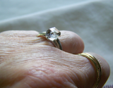 Herkimer Diamond Natural Crystal Sterling Silver Ring Size 6.5