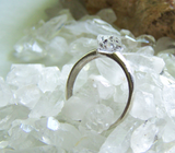 Herkimer Diamond Natural Crystal Sterling Silver Ring Size 6.5