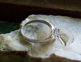 Herkimer Diamond Natural Crystal Sterling Silver Ring Size 6.5