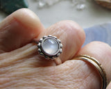 Cat's Eye Moonstone Natural Gemstone Sterling Silver Ring Size 6