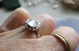 Cat's Eye Moonstone Natural Gemstone Sterling Silver Ring Size 6