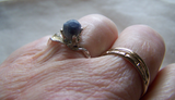 Sterling Silver Raw Blue Sapphire Gemstone Ring Sz 7