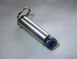 Blue Sapphire Raw Gemstone Silver Bullet Jewelry Pendant