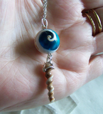 Natural Seashell Spiral Beads Pendant Necklace