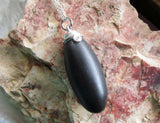 Black Shiva Lingam Natural Stone Wire Wrapped Pendant