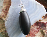 Black Shiva Lingam Natural Stone Wire Wrapped Pendant