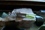 Silver Snake Green Aura Quartz Crystal Bullet Pendant