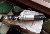 Snowflake Obsidian Naturel Stone Silver Bullet Pendant Necklace