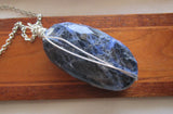 Blue Sodalite Large Natural Gemstone Pendant Necklace