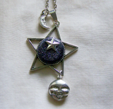 Night Stars Celestial Moon and Star Pendant