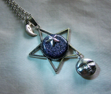 Night Stars Celestial Moon and Star Pendant