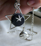 Night Stars Celestial Moon and Star Pendant