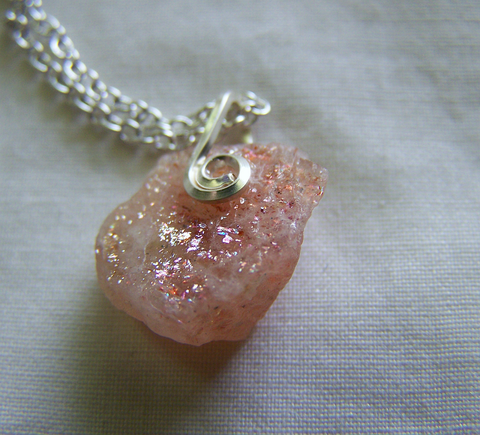 Natural Oregon Sunstone Crystal Pendant